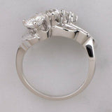 3Ct Round Cut VVS1/D Diamond Unique Stylish Engagement Ring 14K White Gold Over