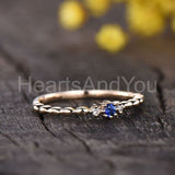 0.3ct Round Cut Simulated Sapphire Trilogy Engagement Ring 14k Rose Gold Plated