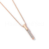 0.2ct Round Cut Moissanite Vertical Bar Pendant 14k White Gold Plated NO CHAIN