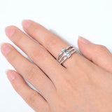 2.3ct Engagement Ring Oval Cut Blue Aquamarine Split Shank 14k White Gold Finish