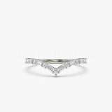 0.5ct Baguette Cut Simulated Diamond Curved Chevron Band 14k Yellow Gold Plated