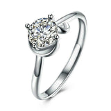 1.1ct Round Cut VVS1D Diamond Engagement Ring 14k White Gold Finish Solitaire