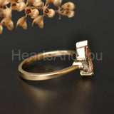 1ct Marquise Cut Simulated Morganite Three Stone Ring 14K Yellow Gold Plated