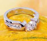 Propose Wedding Engagement Ring 2.5ct Round Cut Diamond 14k White Gold Finish