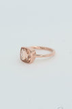 1ct Engagement Ring Cushion Cut Peach Morganite Solitaire 14k Rose Gold Finish