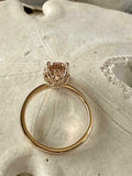 2.5ct Engagement Ring Oval Cut Peach Morganite Solitaire 14k Yellow Gold Finish