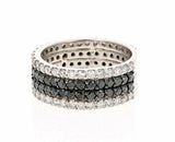 3ct Round Cut Black Diamond Cocktail Eternity Wedding Band 14k White Gold Finish