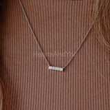 1ct Emerald Cut Simulated Diamond Stylish Pendant 14k White Gold Plated NO CHAIN