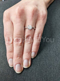 0.5ct Round Cut Moissanite Solitaire Women Engagement Ring 14k White Gold Plated