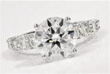 2.25ct Round Cut Moissanite Solitaire with Accents Ring 14k White Gold Plated
