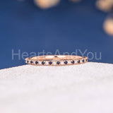 0.5ct Round Cut Simulated Sapphire Eternity Wedding Band 14k Yellow Gold Plated
