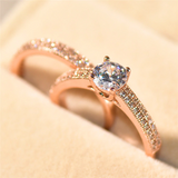 2.1ct Round Cut Diamond Engagement Ring 14k RoseGold Finish Solitaire Bridal Set