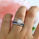 0.3ct Round Cut Simulated Sapphire Minimalist Wedding Band 14k White Gold Plated