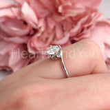 0.5ct Round Cut Moissanite Twist Solitaire Engagement Ring 14k White Gold Plated