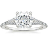 4Ct Round Cut Diamond Split Band Solitaire Engagement Ring 18K White Gold Finish