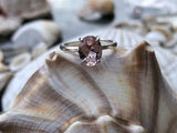 2.5ct Engagement Ring Oval Cut Peach Morganite Solitaire 14k White Gold Finish