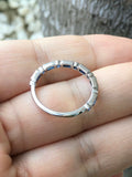 2ct Baguette Round Blue Sapphire Half Eternity Wedding Band 14k White Gold Over