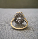 4Ct Round Cut VVS1D Diamond Antique Floral Engagement Ring 18K White Gold Finish