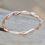0.2ct Round Cut Moissanite Infinity Women Wedding Band 14k Yellow Gold Plated