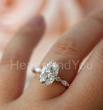 2.2ct Elongated Oval Cut Simulated Diamond Accented Ring 14k White Gold Plated