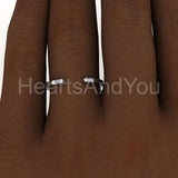 0.1ct Round Cut Moissanite Open Cuff Women Wedding Band 14k White Gold Plated