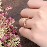 Milgrain Solitaire with Accents Ring 1.5ct Round Cut Diamond 18k RoseGold Finish