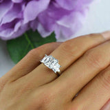 2ct Radiant Cut VVS1 D Diamond Solitaire Engagement Ring 14k White Gold Finish