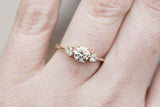Trillion Accents Trilogy Engagement Ring 1.6ct Round Diamond 14k YellowGold Over
