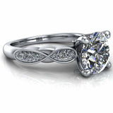 2.9ct Round Diamond Engagement Ring Solitaire Infinity Accent 14k Rose Gold Over