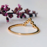 0.3ct Round Cut Moissanite Bezel Set Chevron Women Ring 14K Yellow Gold Plated