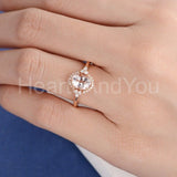 1.5ct Oval Cut Simulated Morganite Halo Engagement Ring 14k Rose Gold Plated