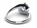 1ct Round Cut Diamond Swirl Twist Solitaire Engagement Ring 14k WhiteGold Finish
