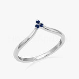 0.3ct Round Cut Simulated Sapphire Dainty Trilogy Ring 14K Yellow Gold Plated