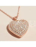 1.2ct Round Cut Moissanite Cluster Love Pendant 14k Rose Gold Plated NO CHAIN