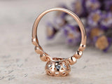 0.5ct Round Cut Diamond Engagement Ring Art Deco Promise 14k Rose Gold Finish