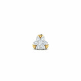 0.5ct Round Diamond Floral Cluster Nose Pin Ring Piercing 14k Yellow Gold Finish