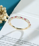 0.5ct Baguette Simulated Diamond Minimalist Wedding Band 14k Yellow Gold Plated