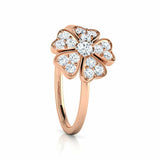 2Ct Round Cut Diamond Nature Inspired Floral Engagement Ring 14K Rose Gold Over