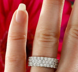 4ct Round Cut Diamond Wide Eternity Wedding Ring Band 14k White Gold Finish