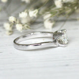 1Ct Round Cut VVS1/D Diamond Swirl Solitaire Engagement Ring 14K White Gold Over