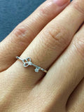 0.1ct Round Cut Diamond Engagement Ring 14k White Gold Finish Key Minimalist