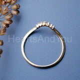 0.25ct Round Cut Moissanite Curved Stackable Wedding Band 14K Yellow Gold Plated