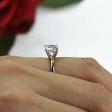 1CT ROUND CUT VVS1 D DIAMOND SOLITAIRE ENGAGEMENT RING 14K WHITE GOLD FINISH