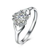 0.6ct Round Cut Diamond Engagement Ring 14k White Gold Finish Unique Solitaire