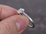 1.5ct Oval Cut Diamond Engagement Ring East West Solitaire 18k White Gold Finish