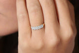 2.4ct Wedding Ring Band Round Cut Diamond Half Eternity Halo 14k YellowGold Over