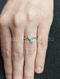 0.5ct Round Cut Moissanite Toi Et Moi Women Engagement Ring 14k WhiteGold Plated