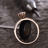 0.5ct Round Cut Diamond Engagement Ring Accents Solitaire 14k Rose Gold Finish