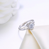 1.3ct Round Cut VVS1D Diamond Engagement Ring 14k White Gold Finish Floral Split