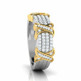 3Ct Round Cut Diamond Stylish Four Row Engagement Ring 14K Dual Gold Finish